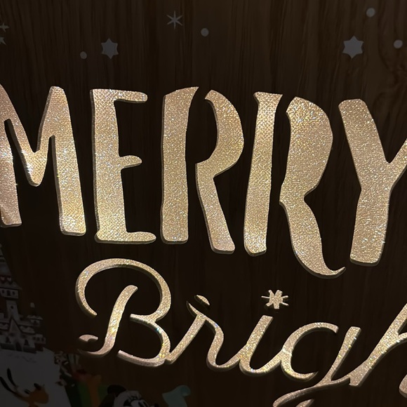 Disney Wooden Sign - Santa Mickey And Friends - Merry & Bright Christmas Decor - Picture 11 of 11